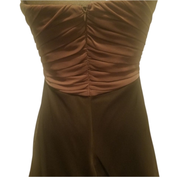 Alex Evening Brown Party Maxi Dress With Shawl Size 6P - Picture 3 of 11